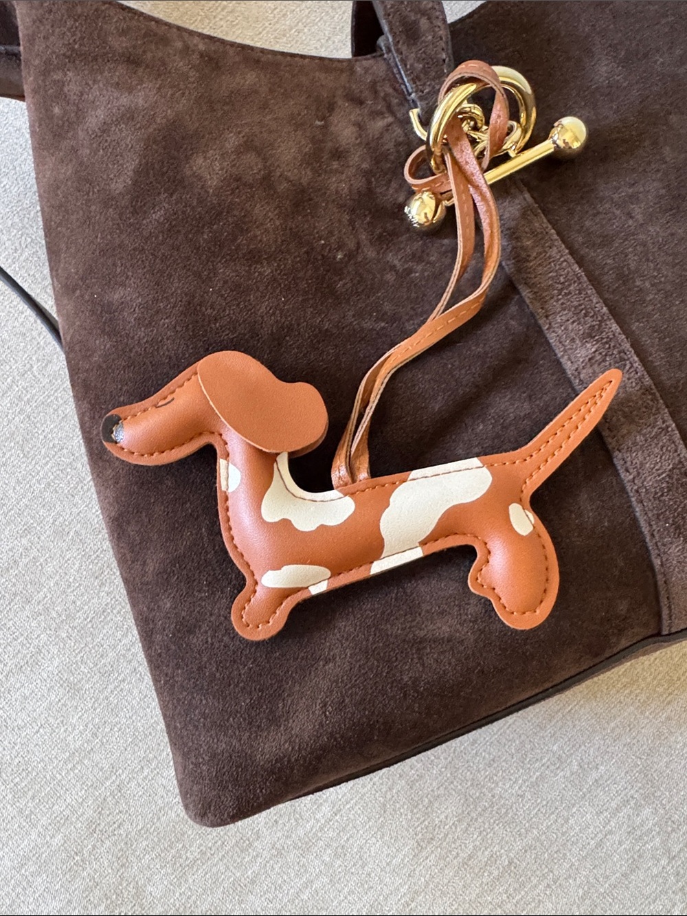 Brown and Cream Dachshund Bag Charm